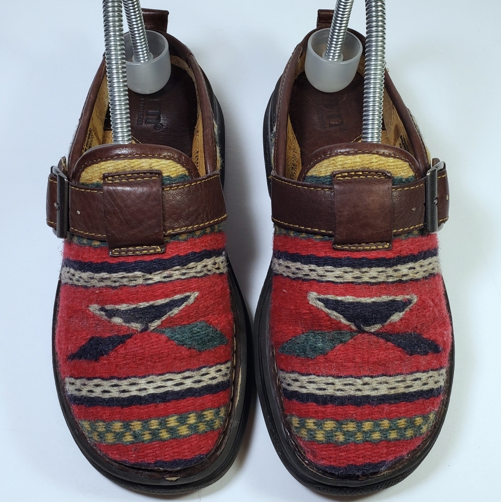 Born Western Aztec Print And Leather Mules Clogs - Picture 3 of 7